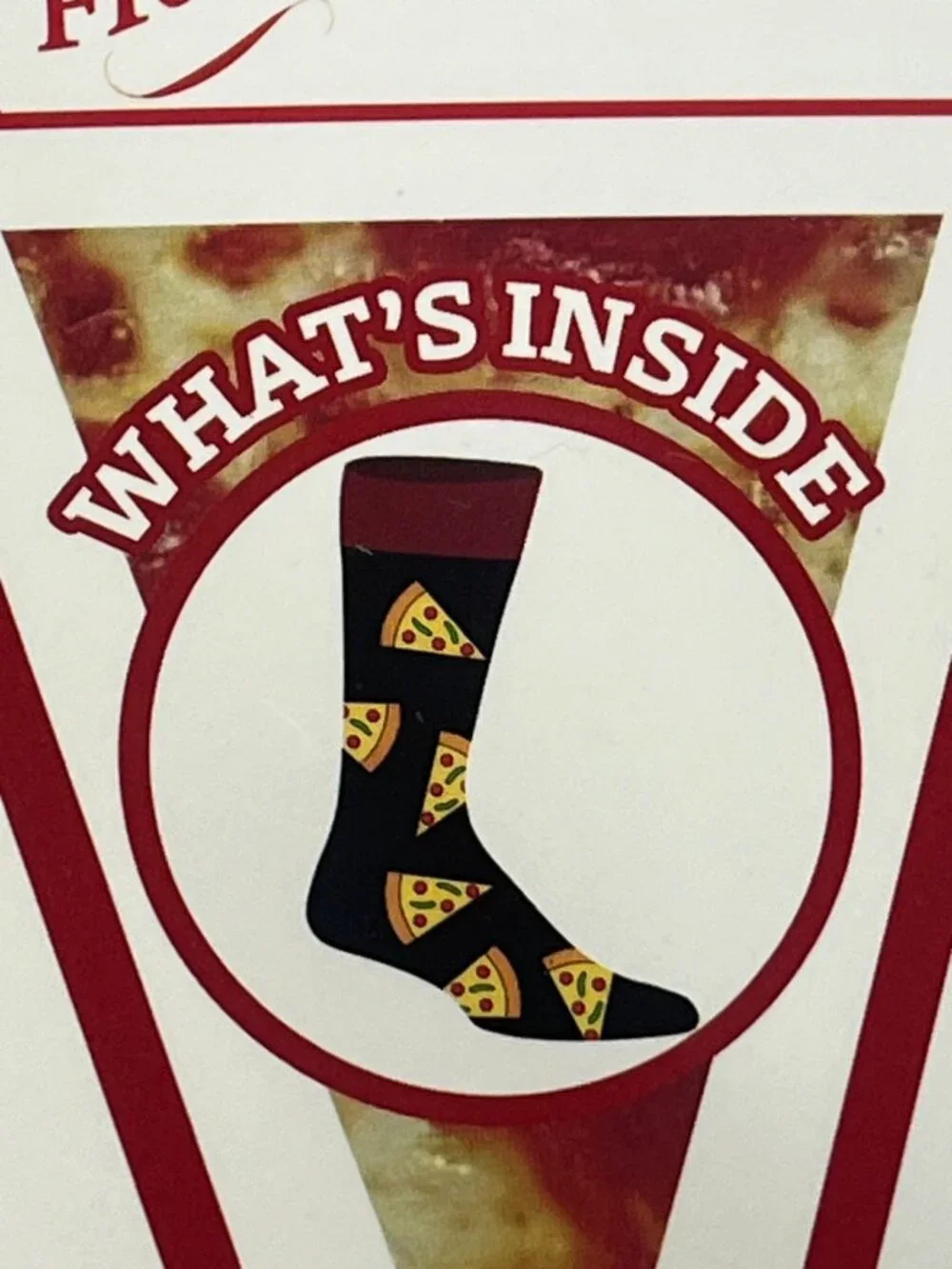 Pizza Slice Crew Socks Novelty Food Gift Unisex One Size NWT
